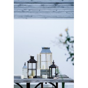 A&B Home Evelyn Enclosed Lanterns with Handle, Square, Set of 2   